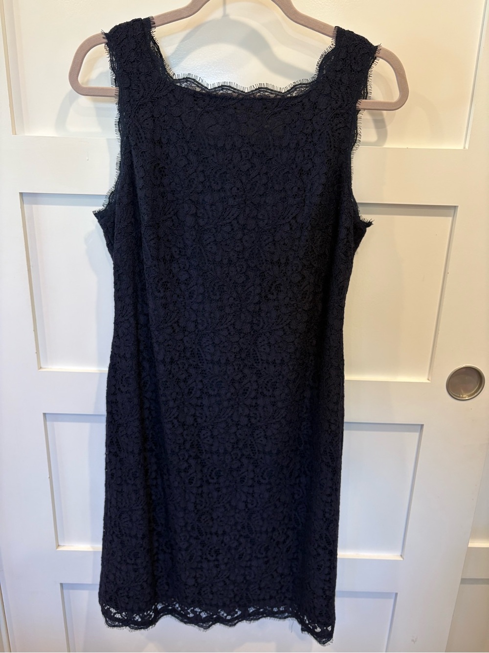 Adrianna Papell Classic Navy Lace Sheath Dress - Women